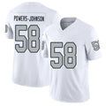 Las Vegas #58 Jackson Player Football V Neck Short Sleeve White Jersey Powers-Johnson For Men Youth Women Gift