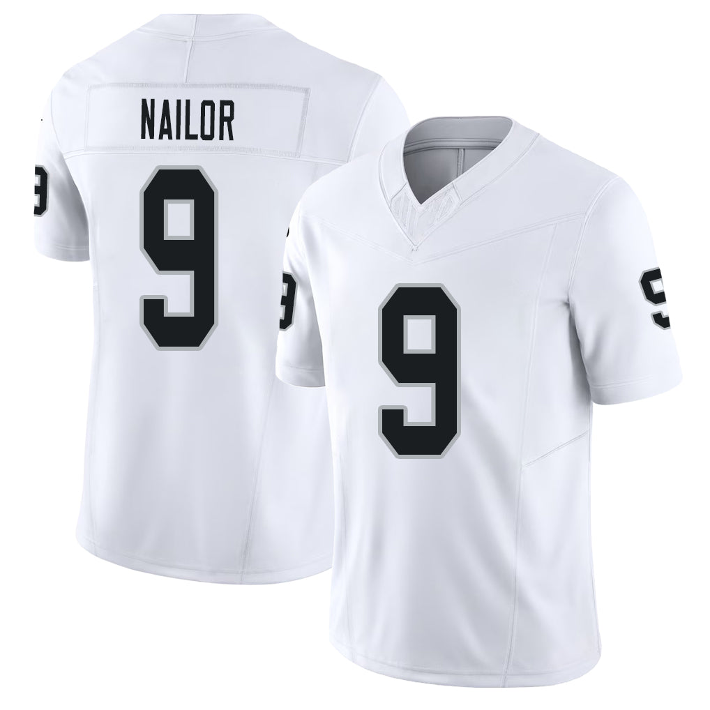 Las Vegas #9 Jalen Player Football V Neck Short Sleeve White Jersey Nailor For Men Youth Women Gift