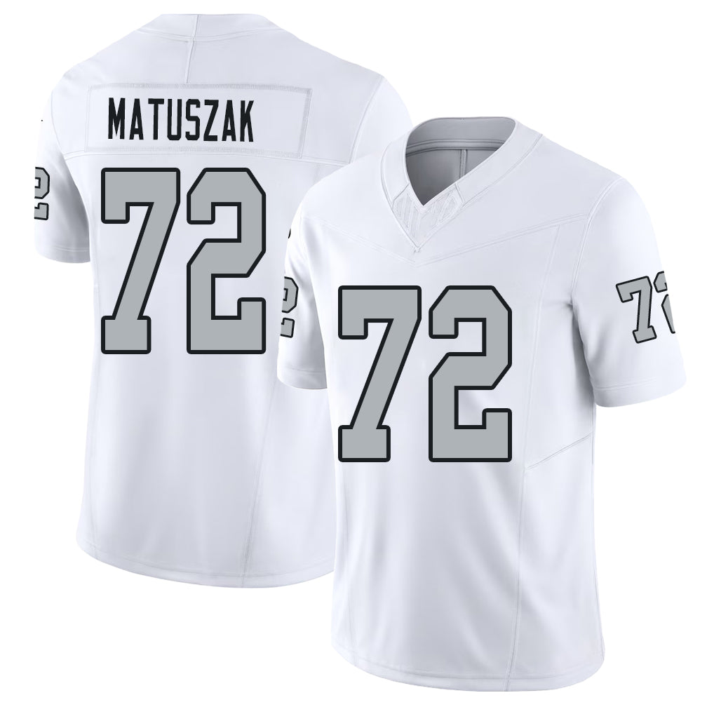 Las Vegas #72 John Player Football V Neck Short Sleeve White Jersey Matuszak For Men Youth Women Gift