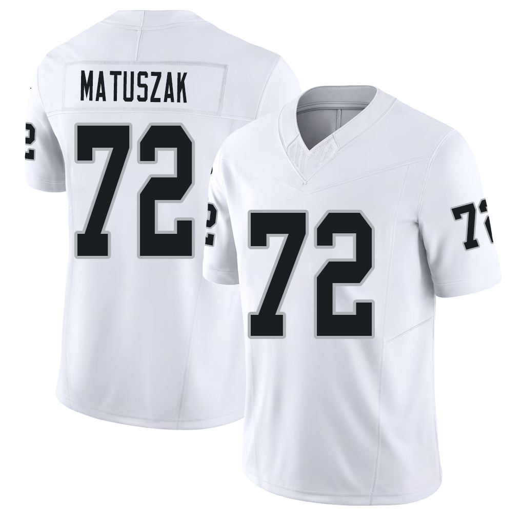 Las Vegas #72 John Player Football V Neck Short Sleeve White Jersey Matuszak For Men Youth Women Gift