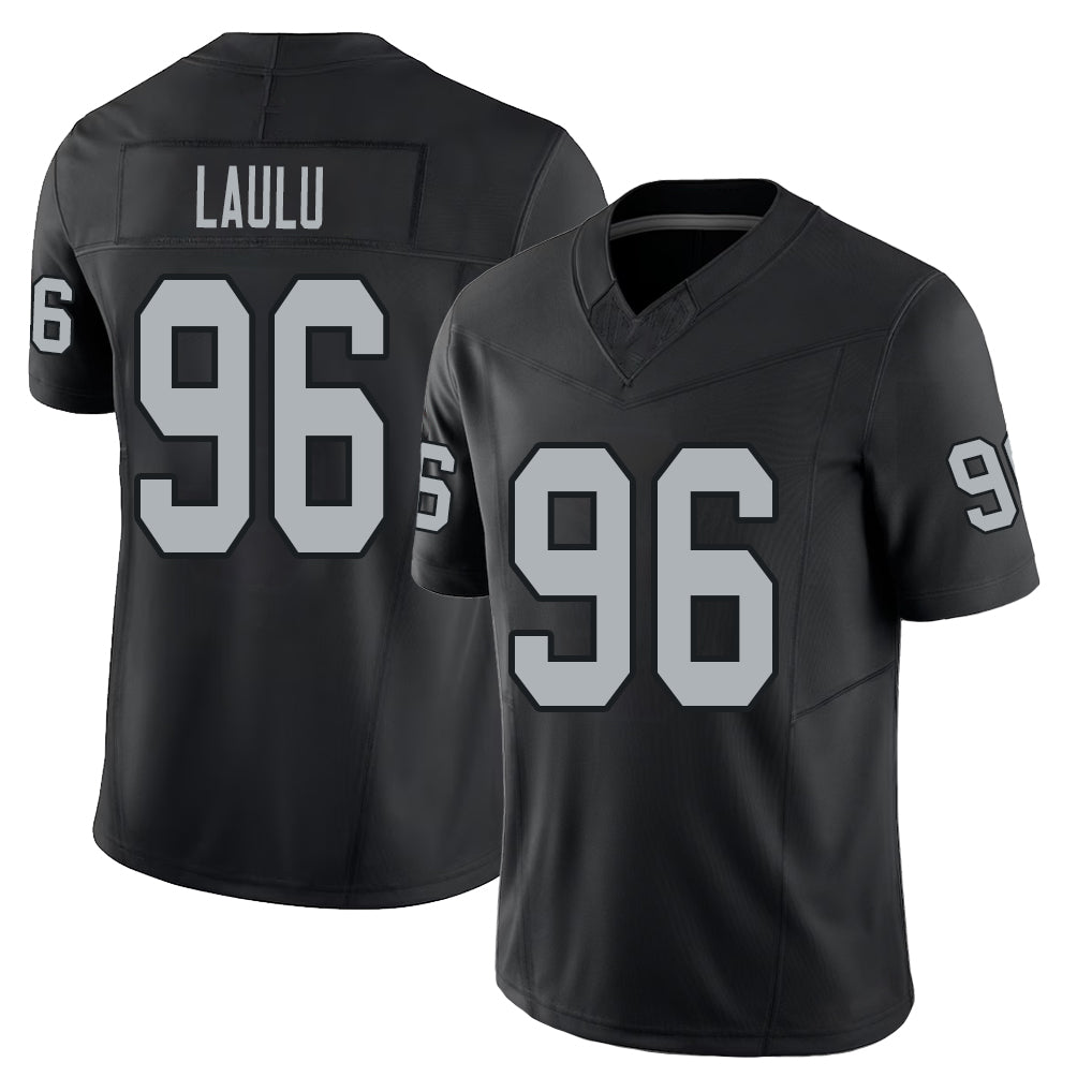 Las Vegas #96 Jonah Player Football V Neck Short Sleeve Balck Jersey Laulu For Men Youth Women Gift