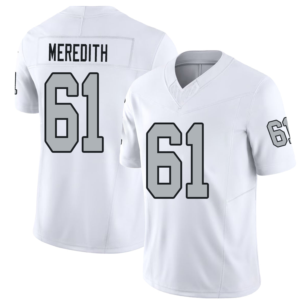 Las Vegas #61 Jordan Player Football V Neck Short Sleeve White Jersey Meredith For Men Youth Women Gift