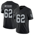 Las Vegas #62 Missouri Player Football V Neck Short Sleeve Balck Jersey Kamar For Men Youth Women Gift