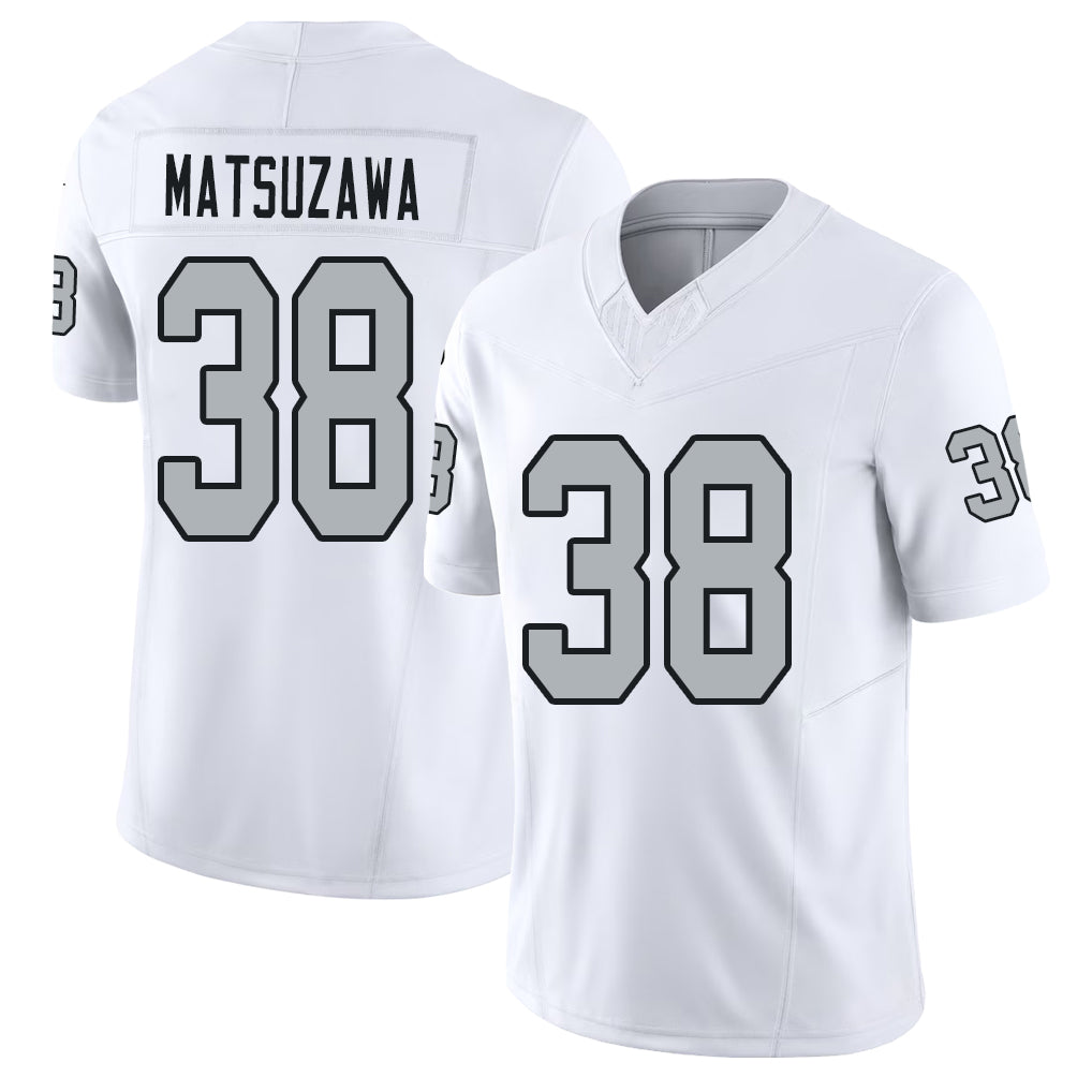Las Vegas #38 Kansei Player Football V Neck Short Sleeve White Jersey Matsuzawa For Men Youth Women Gift