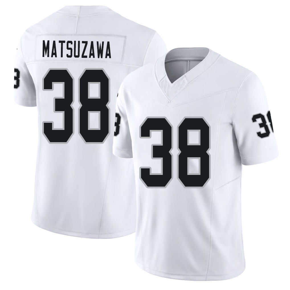 Las Vegas #38 Kansei Player Football V Neck Short Sleeve White Jersey Matsuzawa For Men Youth Women Gift