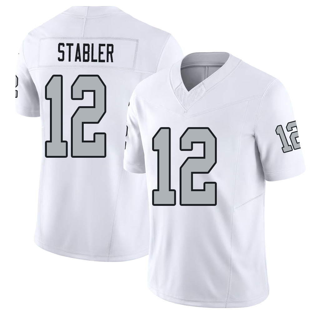 Las Vegas #12 Kenny Player Football V Neck Short Sleeve White Jersey Stabler For Men Youth Women Gift