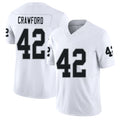 Las Vegas #42 Keyron Player Football V Neck Short Sleeve White Jersey Crawford For Men Youth Women Gift