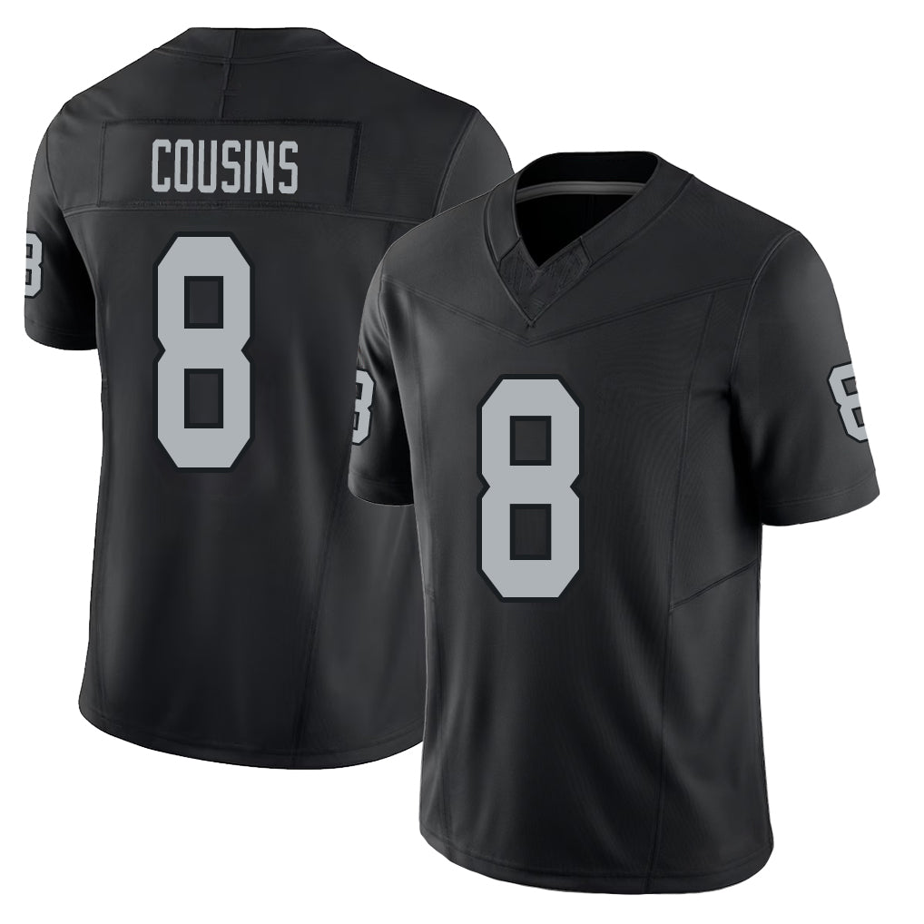 Las Vegas #8 Cousins Player Football V Neck Short Sleeve Balck Jersey Kirk For Men Youth Women Gift