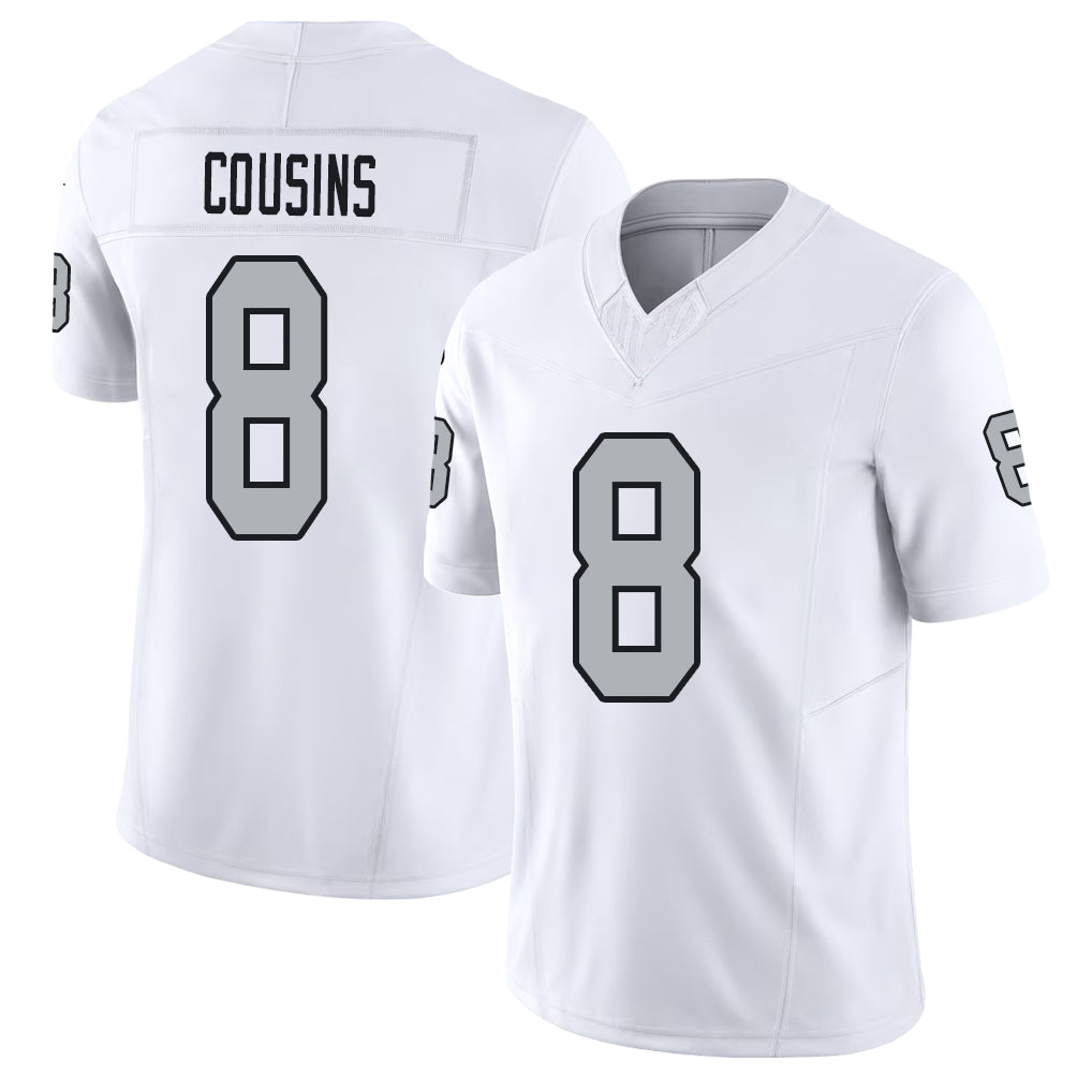 Las Vegas #8 Kirk Player Football V Neck Short Sleeve White Jersey Cousins For Men Youth Women Gift