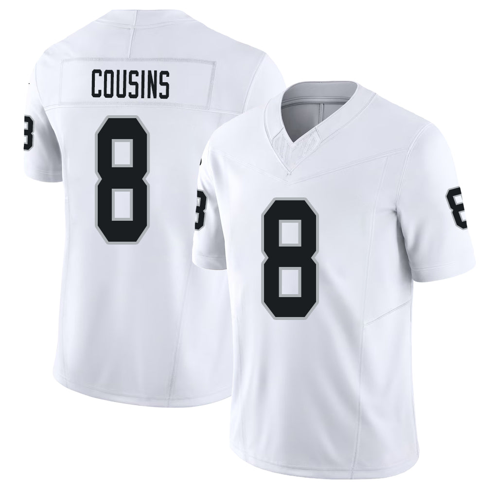 Las Vegas #8 Kirk Player Football V Neck Short Sleeve White Jersey Cousins For Men Youth Women Gift