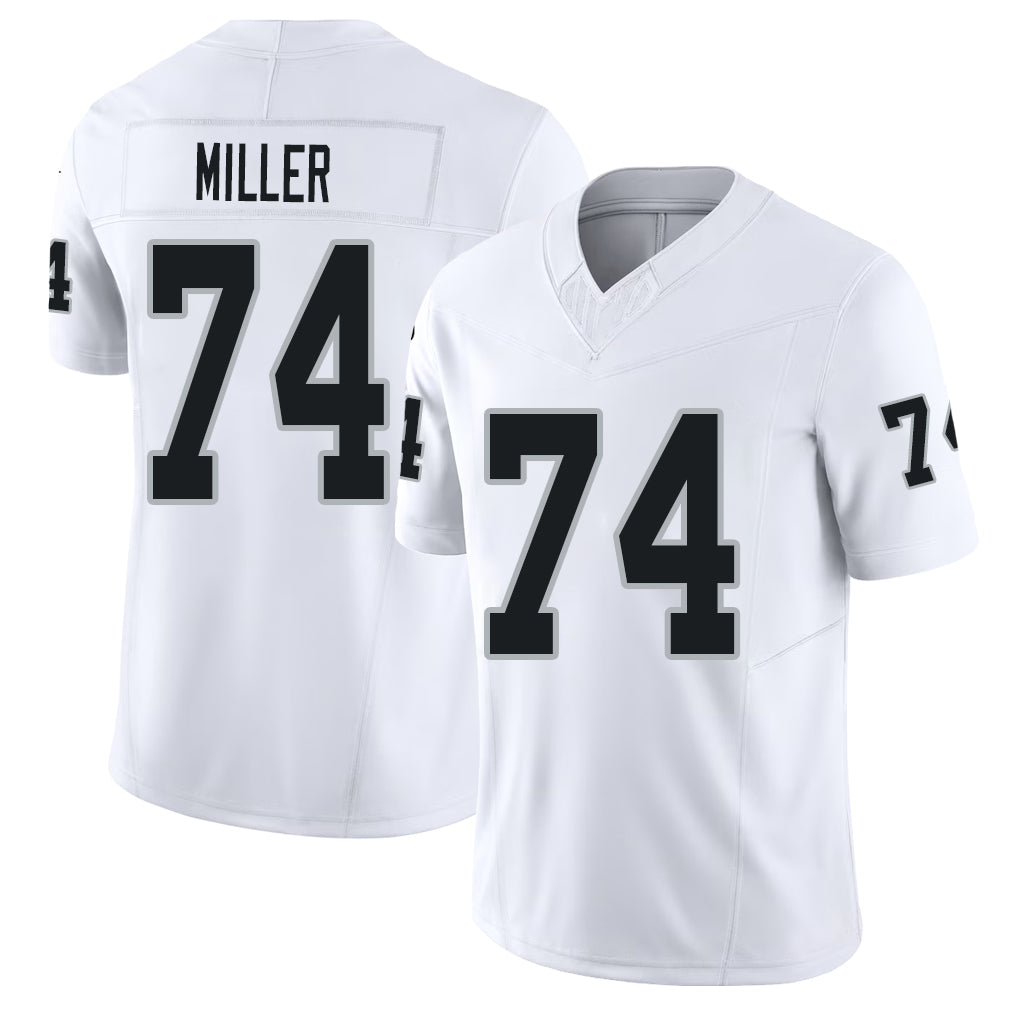 Las Vegas #74 Miller Player Football V Neck Short Sleeve White Jersey Kolton For Men Youth Women Gift