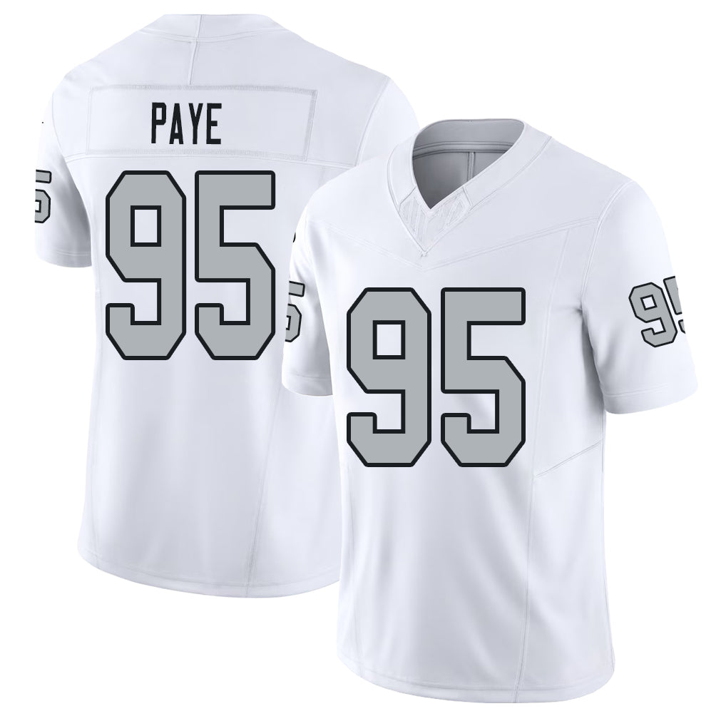 Las Vegas #95 Kwity Player Football V Neck Short Sleeve White Jersey Paye For Men Youth Women Gift