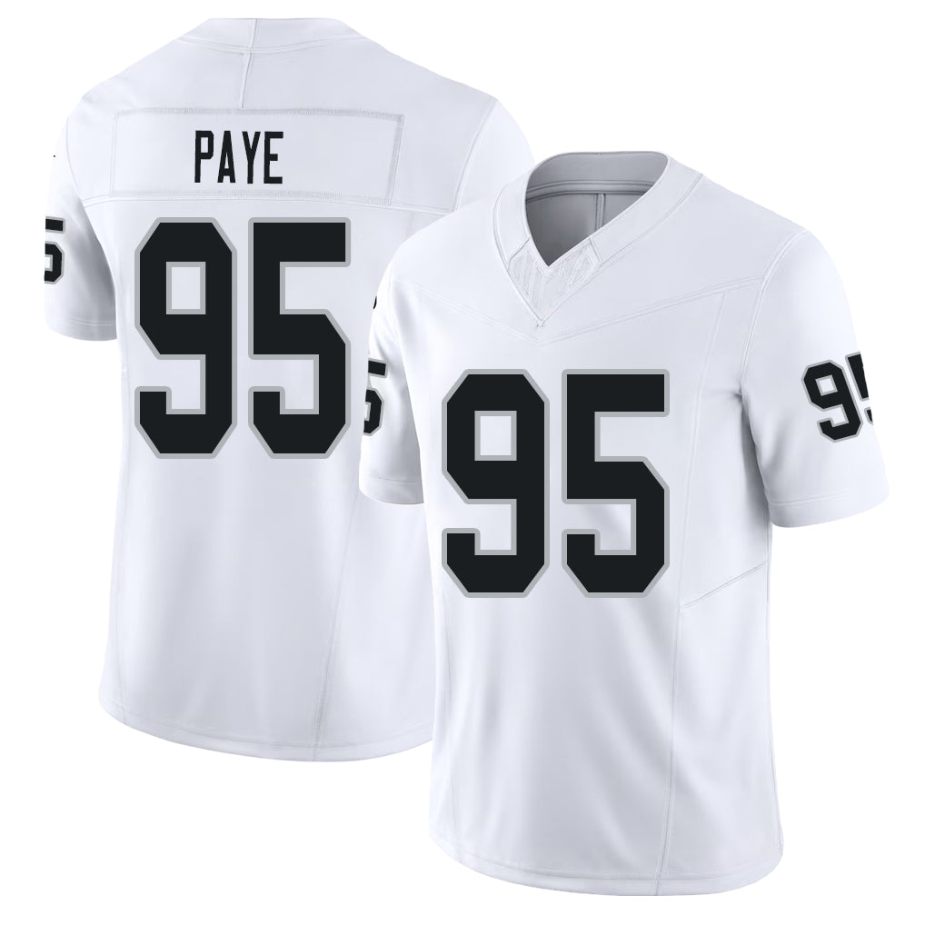 Las Vegas #95 Kwity Player Football V Neck Short Sleeve White Jersey Paye For Men Youth Women Gift