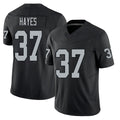 Las Vegas #37 Hayes Player Football V Neck Short Sleeve Balck Jersey Lester For Men Youth Women Gift