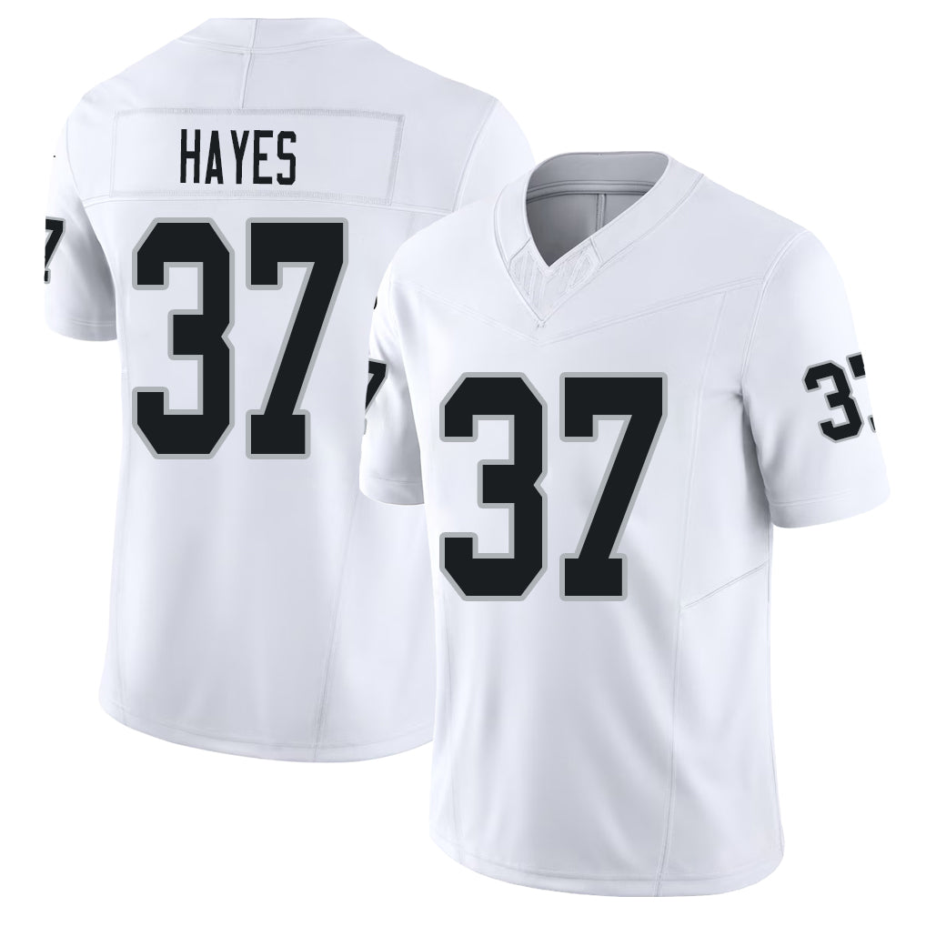 Las Vegas #37 Lester Player Football V Neck Short Sleeve White Jersey Hayes For Men Youth Women Gift