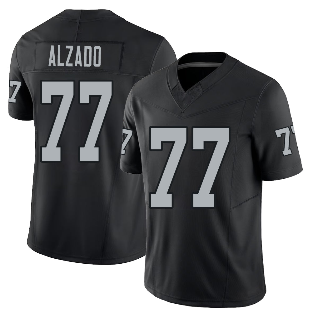 Las Vegas #77 Alzado Player Football V Neck Short Sleeve Balck Jersey Lyle For Men Youth Women Gift