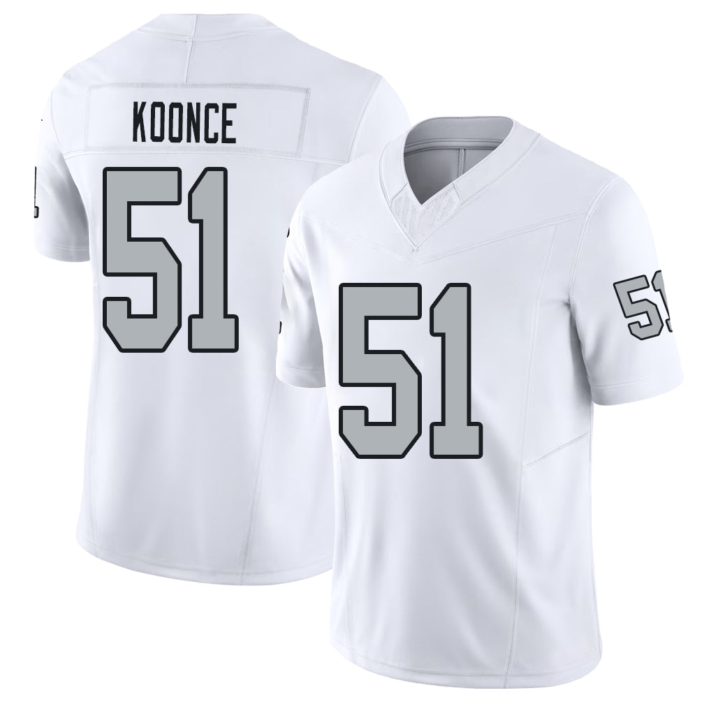 Las Vegas #51 Malcolm Player Football V Neck Short Sleeve White Jersey Koonce For Men Youth Women Gift