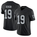 Las Vegas #19 Malik Player Football V Neck Short Sleeve Balck Jersey Benson For Men Youth Women Gift