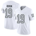 Las Vegas #19 Malik Player Football V Neck Short Sleeve White Jersey Benson For Men Youth Women Gift