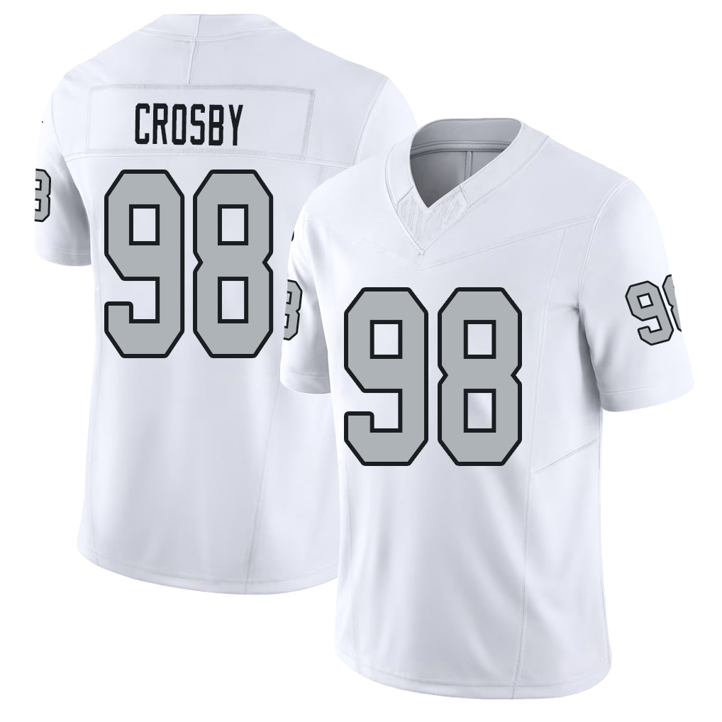 Las Vegas #98 Maxx Player Football V Neck Short Sleeve White Jersey Crosby For Men Youth Women Gift