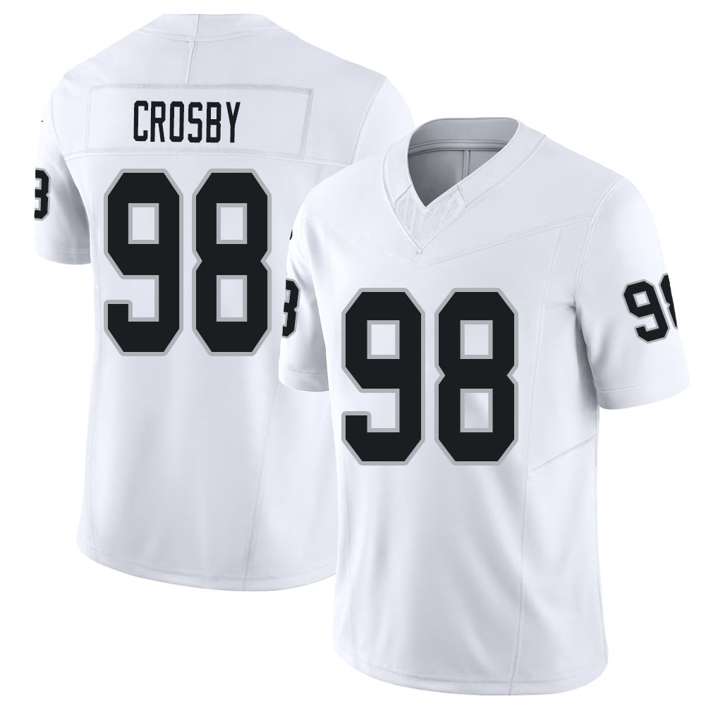 Las Vegas #98 Maxx Player Football V Neck Short Sleeve White Jersey Crosby For Men Youth Women Gift