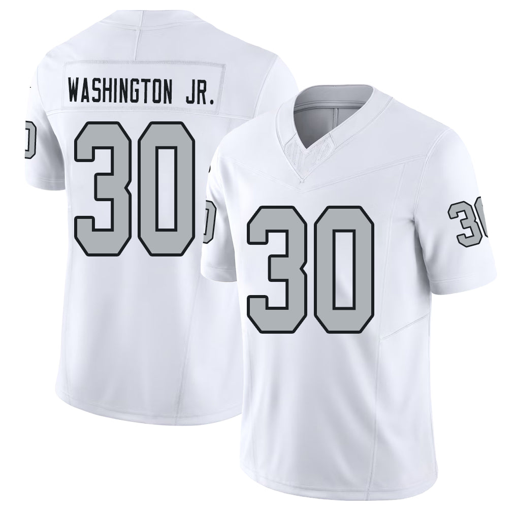 Las Vegas #30 Mike Player Football V Neck Short Sleeve White Jersey Washington Jr. For Men Youth Women Gift
