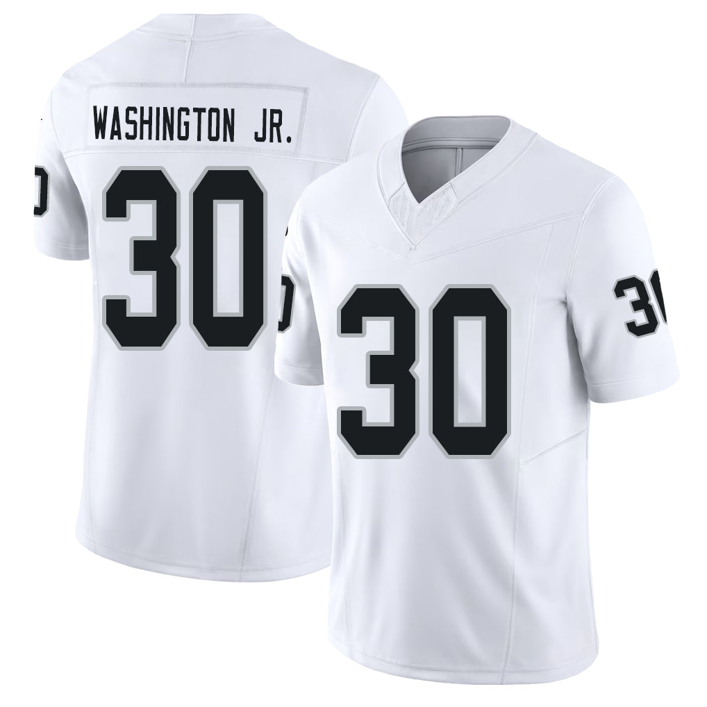 Las Vegas #30 Washington Jr. Player Football V Neck Short Sleeve White Jersey Mike For Men Youth Women Gift