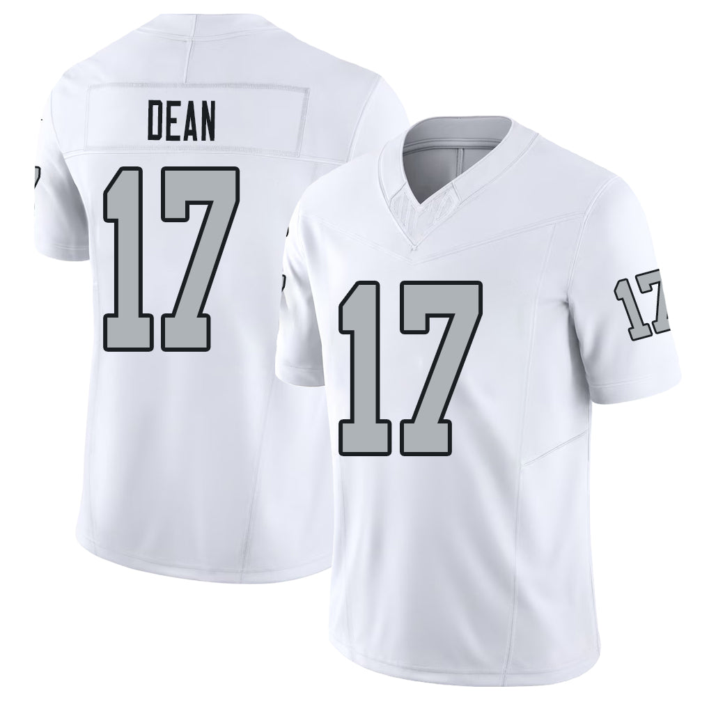 Las Vegas #17 Nakobe Player Football V Neck Short Sleeve White Jersey Dean For Men Youth Women Gift