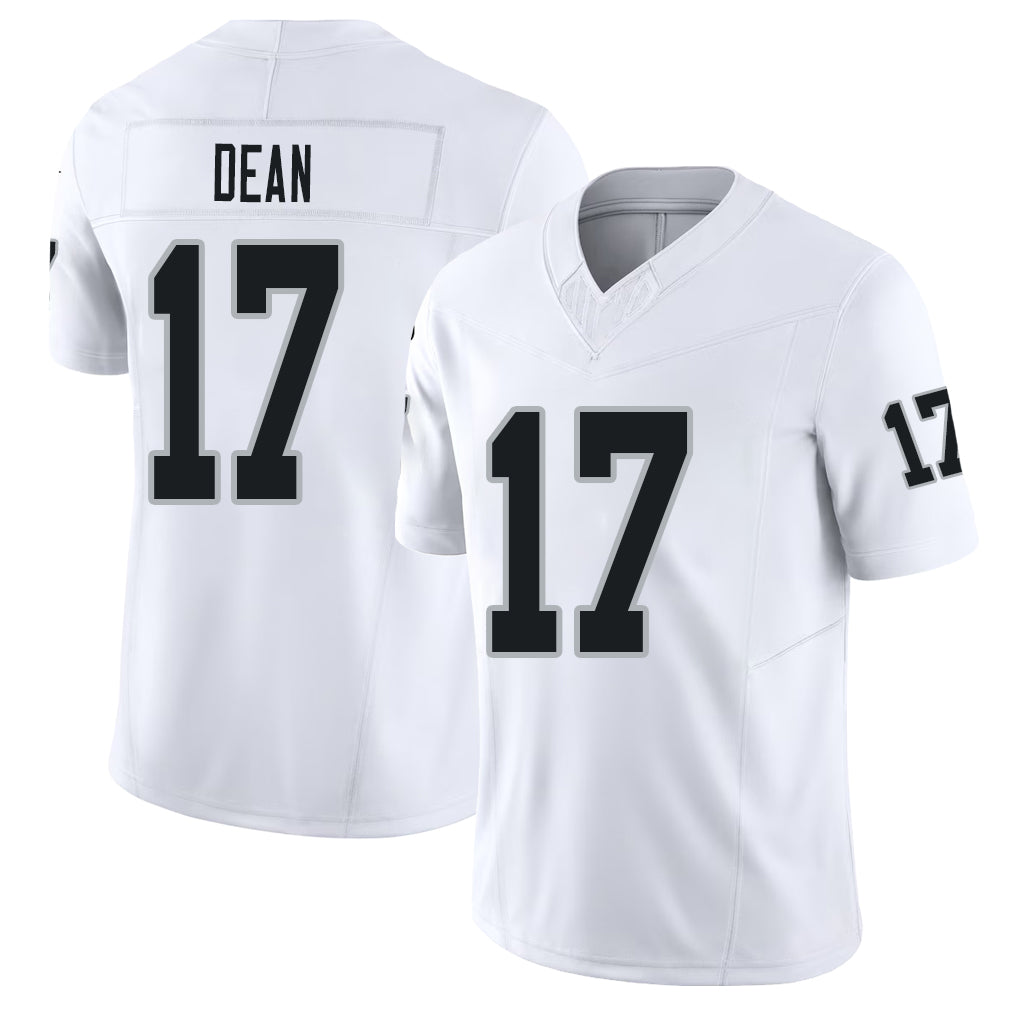 Las Vegas #17 Nakobe Player Football V Neck Short Sleeve White Jersey Dean For Men Youth Women Gift