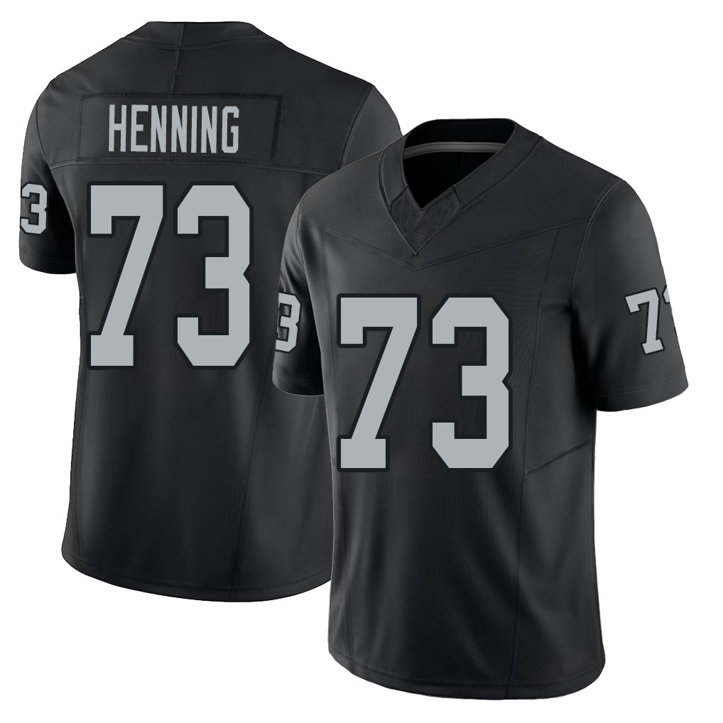 Las Vegas #73 Niklas Player Football V Neck Short Sleeve Balck Jersey Henning For Men Youth Women Gift