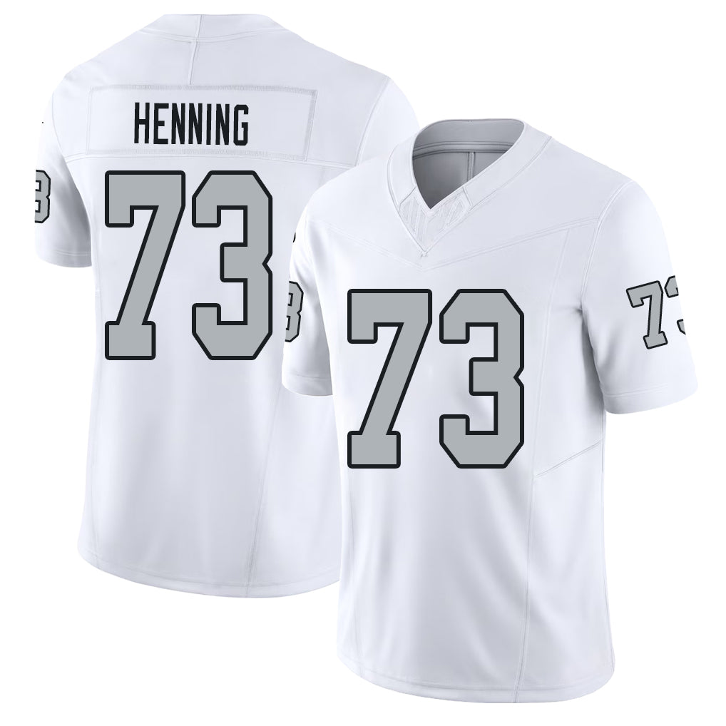 Las Vegas #73 Niklas Player Football V Neck Short Sleeve White Jersey Henning For Men Youth Women Gift