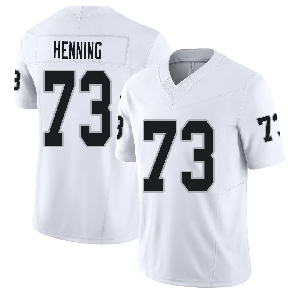 Las Vegas #73 Niklas Player Football V Neck Short Sleeve White Jersey Henning For Men Youth Women Gift
