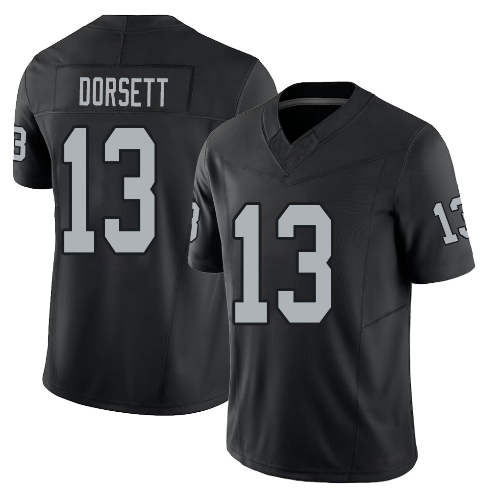 Las Vegas #13 Phillip Player Football V Neck Short Sleeve Balck Jersey Dorsett For Men Youth Women Gift