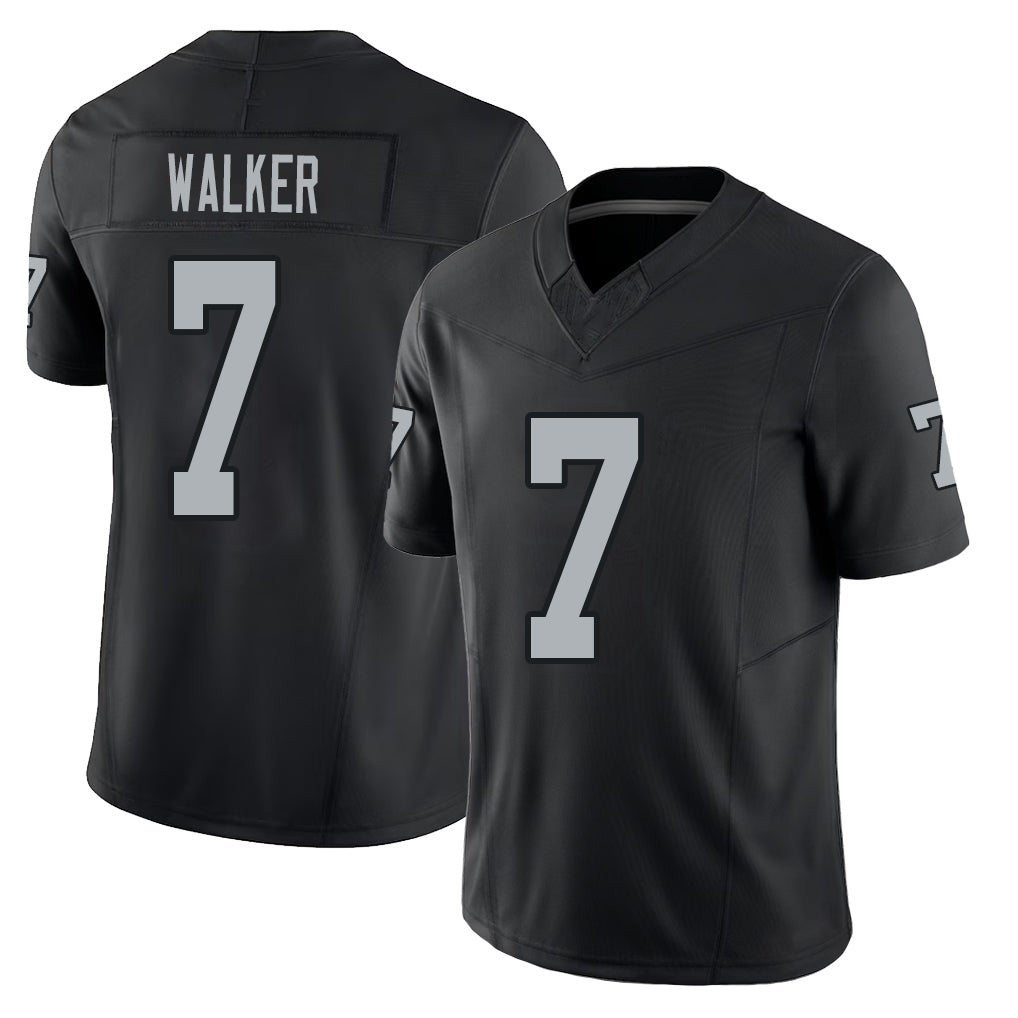 Las Vegas #7 Quay Player Football V Neck Short Sleeve Balck Jersey Walker For Men Youth Women Gift