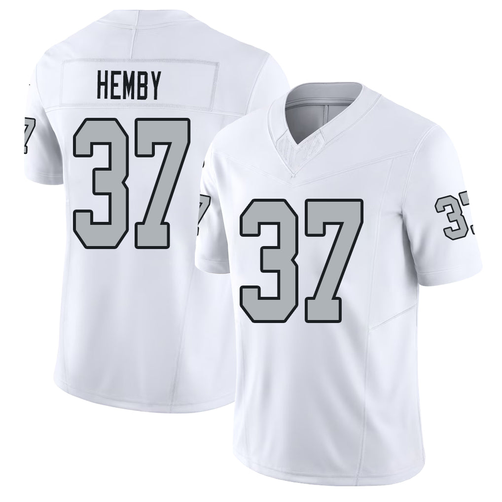 Las Vegas #37 Roman Player Football V Neck Short Sleeve White Jersey Hemby For Men Youth Women Gift