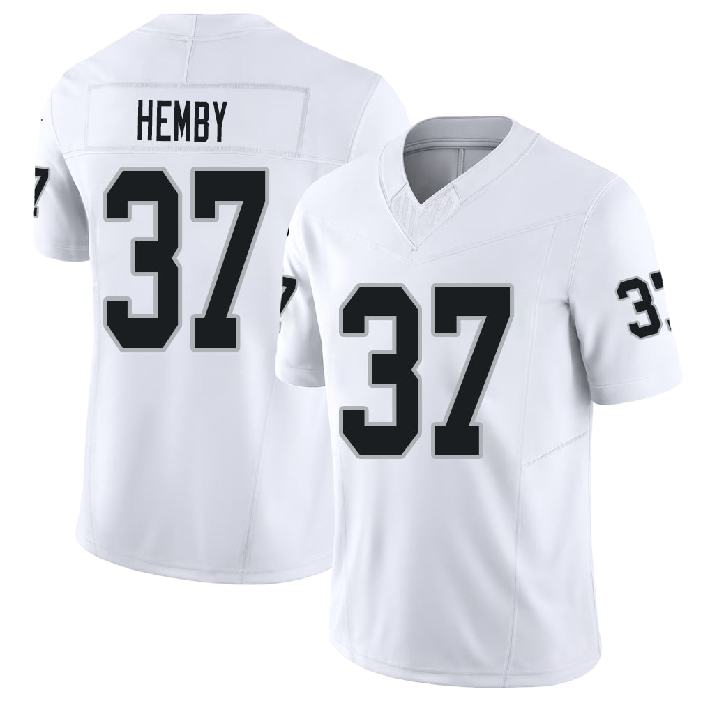 Las Vegas #37 Roman Player Football V Neck Short Sleeve White Jersey Hemby For Men Youth Women Gift