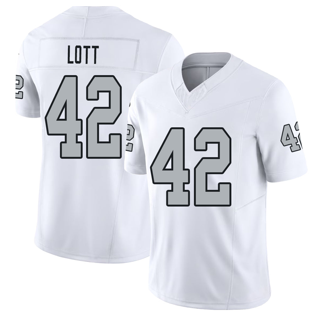Las Vegas #42 Ronnie Player Football V Neck Short Sleeve White Jersey Lott For Men Youth Women Gift