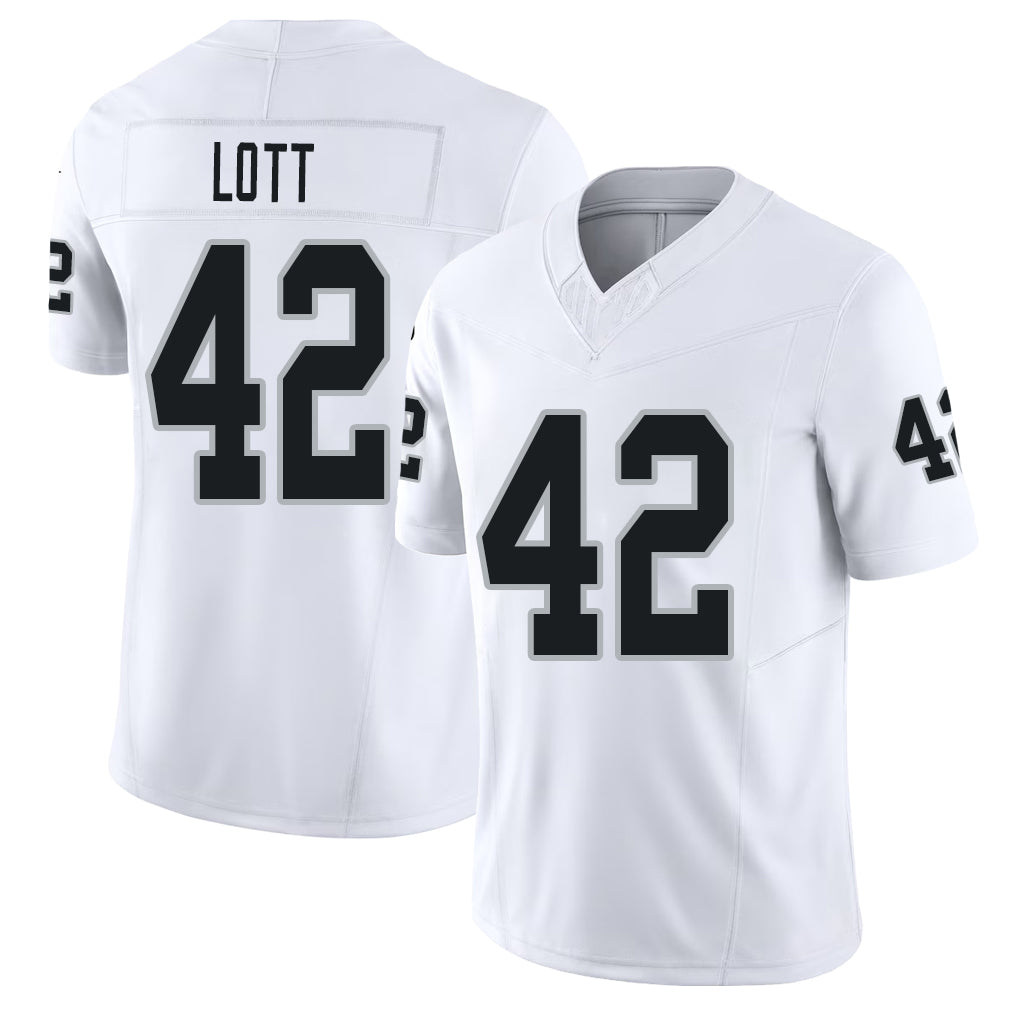 Las Vegas #42 Ronnie Player Football V Neck Short Sleeve White Jersey Lott For Men Youth Women Gift