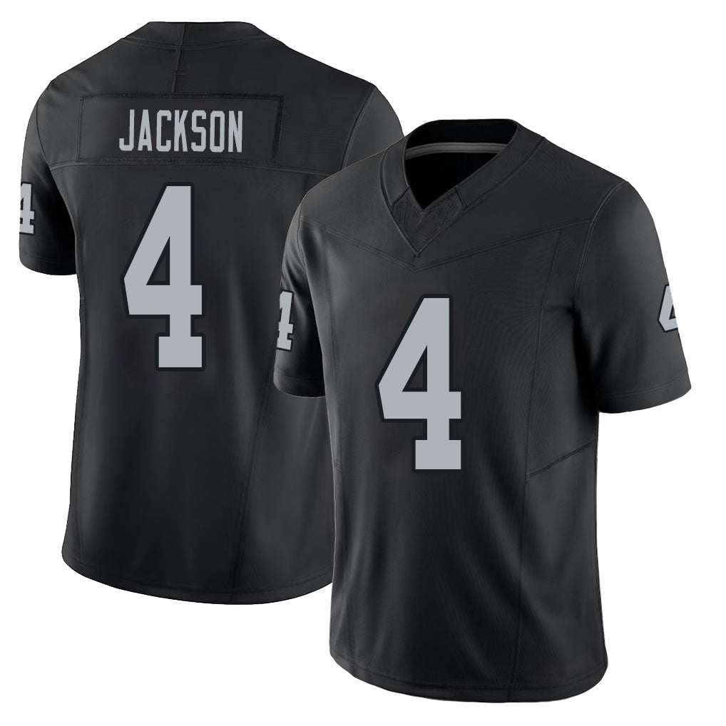 Las Vegas #4 Shedrick Player Football V Neck Short Sleeve Balck Jersey Jackson For Men Youth Women Gift