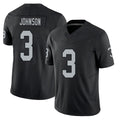 Las Vegas #3 Taron Player Football V Neck Short Sleeve Balck Jersey Johnson For Men Youth Women Gift