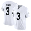 Las Vegas #3 Taron Player Football V Neck Short Sleeve White Jersey Johnson For Men Youth Women Gift