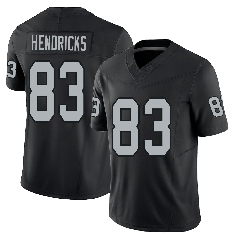 Las Vegas #83 Ted Player Football V Neck Short Sleeve Balck Jersey Hendricks For Men Youth Women Gift