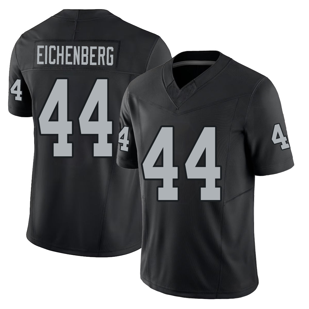 Las Vegas #44 Tommy Player Football V Neck Short Sleeve Balck Jersey Eichenberg For Men Youth Women Gift