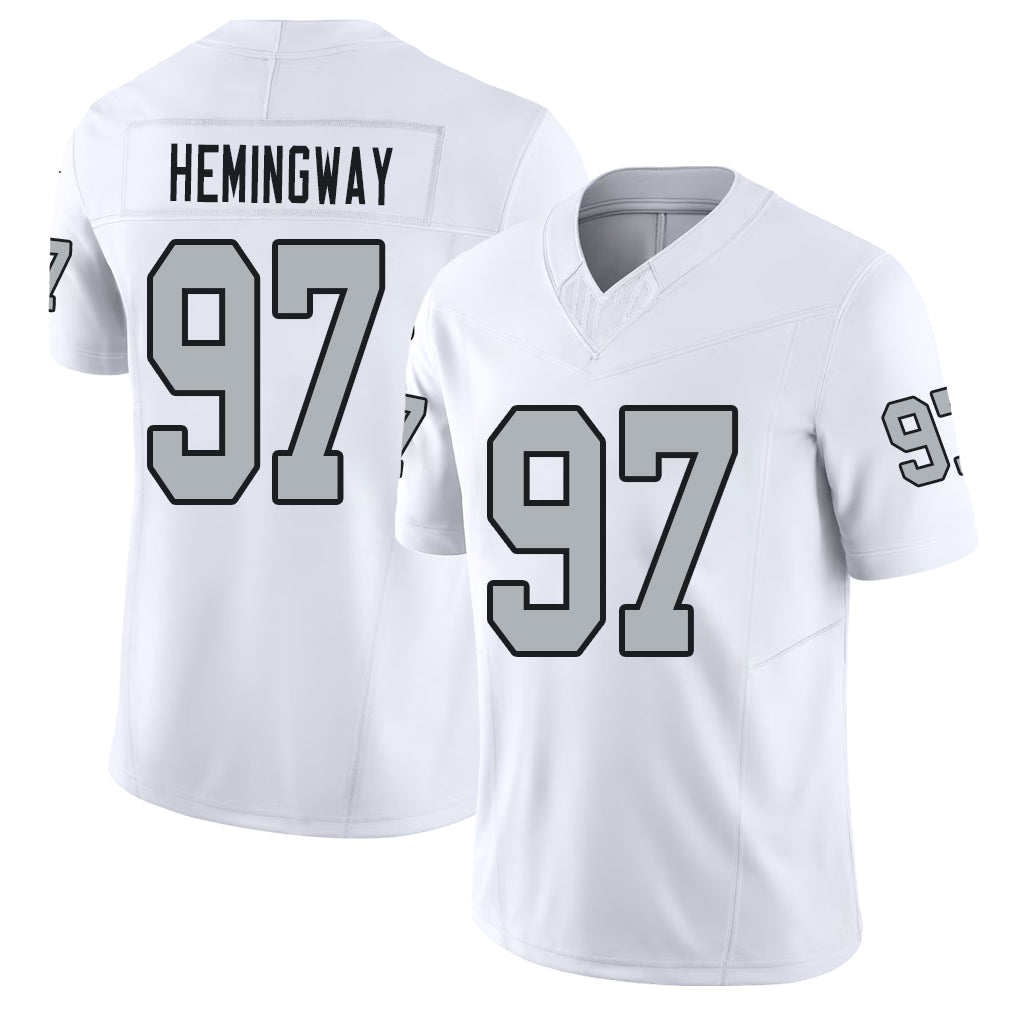Las Vegas #97 Tonka Player Football V Neck Short Sleeve White Jersey Hemingway For Men Youth Women Gift