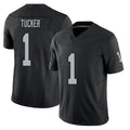 Las Vegas #1 Tre Player Football V Neck Short Sleeve Balck Jersey Tucker For Men Youth Women Gift