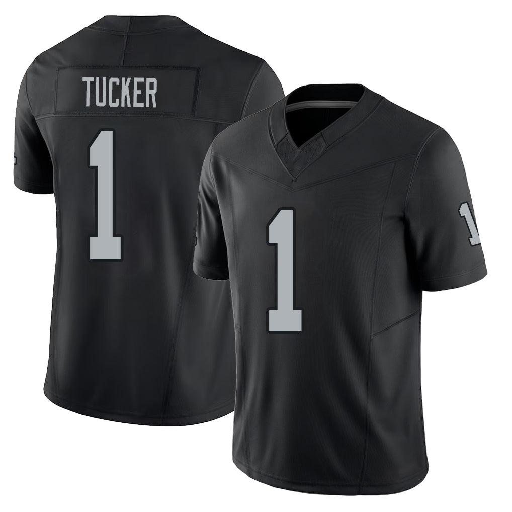 Las Vegas #1 Tre Player Football V Neck Short Sleeve Balck Jersey Tucker For Men Youth Women Gift