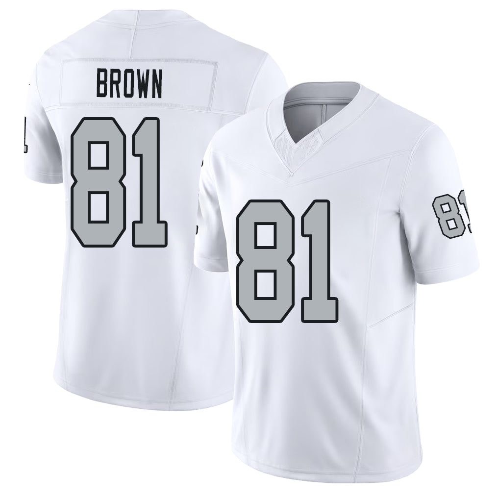 Las Vegas #81 Trent Player Football V Neck Short Sleeve White Jersey Brown For Men Youth Women Gift