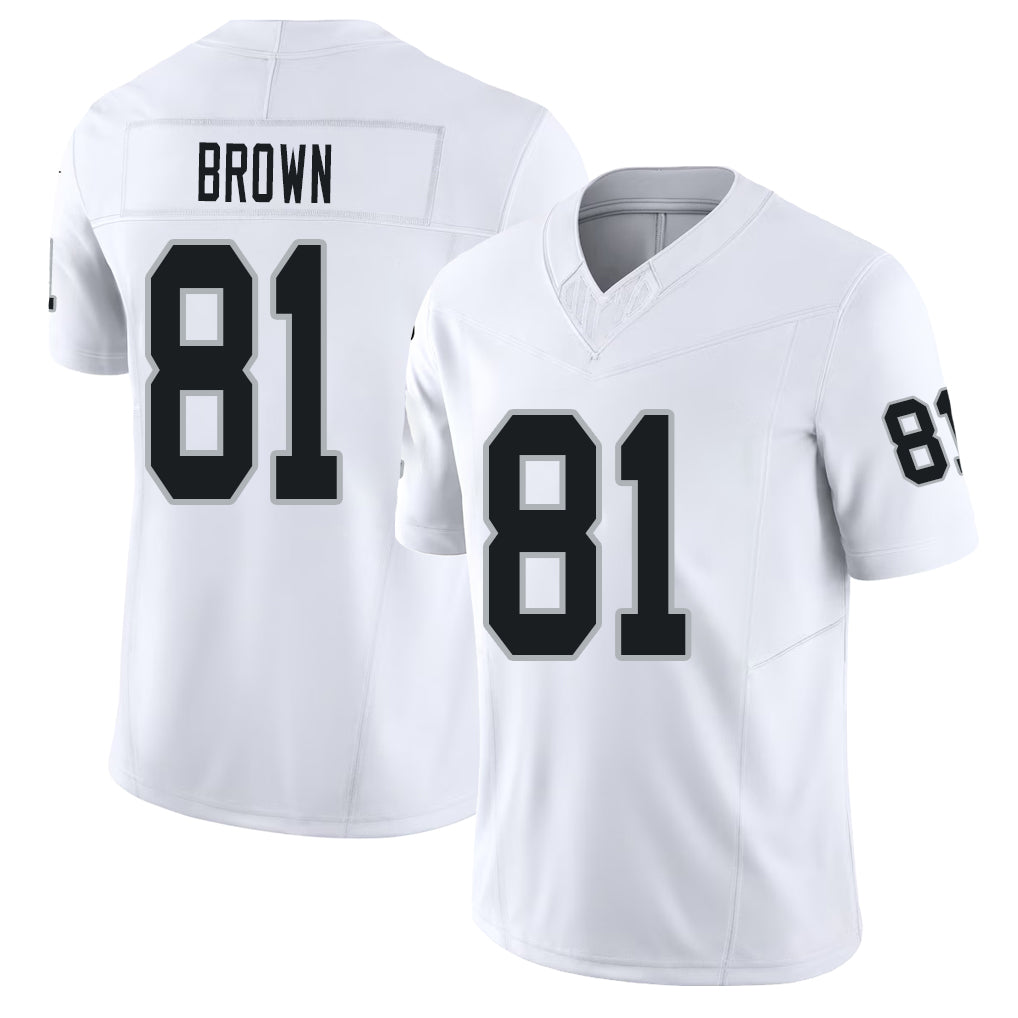 Las Vegas #81 Trent Player Football V Neck Short Sleeve White Jersey Brown For Men Youth Women Gift