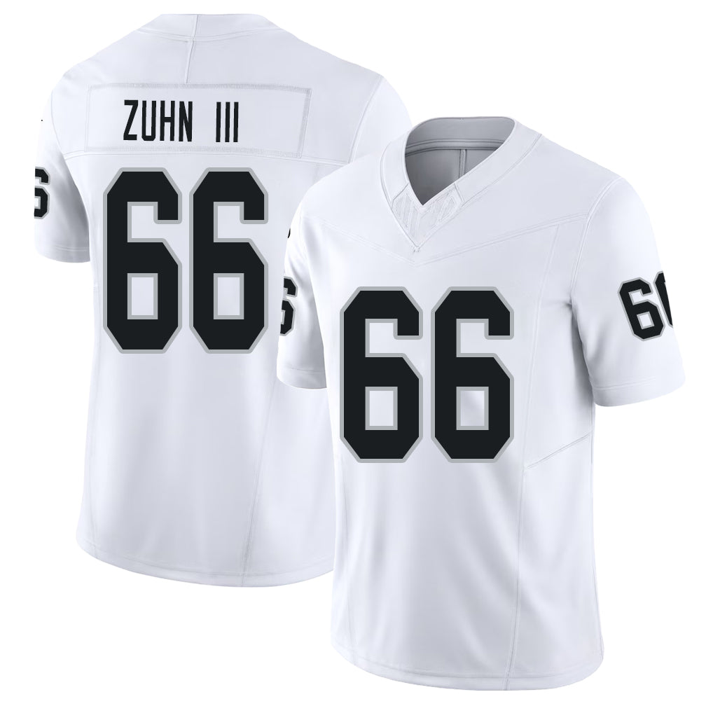 Las Vegas #66 Trey Player Football V Neck Short Sleeve White Jersey Zuhn III For Men Youth Women Gift