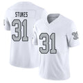 Las Vegas #31 Treydan Player Football V Neck Short Sleeve White Jersey Stukes For Men Youth Women Gift